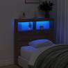 Headboard Cabinet with LED - Brown Oak - 100x17x102 cm