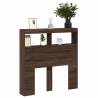 Headboard Cabinet with LED - Brown Oak - 100x17x102 cm