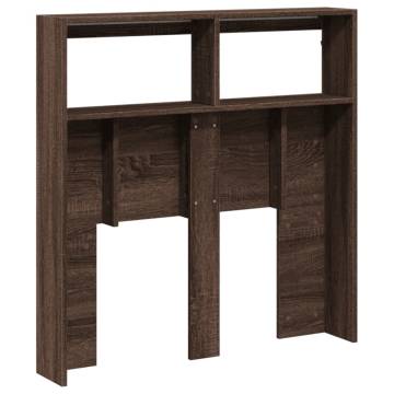 Headboard Cabinet with LED - Brown Oak - 100x17x102 cm