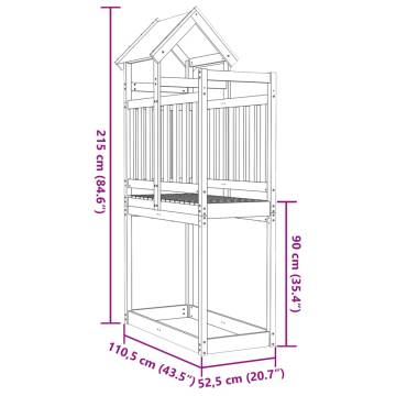 Play Tower 110.5x52.5x215 cm - Solid Wood Pine | HiPoMarket