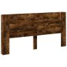 Stylish LED Headboard Cabinet in Smoked Oak - 200x16.5x103.5 cm