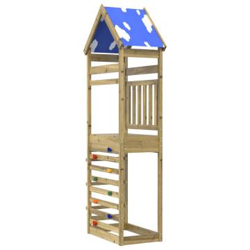 Play Tower with Rockwall - Durable Pinewood Fun | HipoMarket