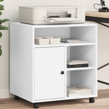 Printer Stand with Wheels - White 60x50x67 cm | HipoMarket