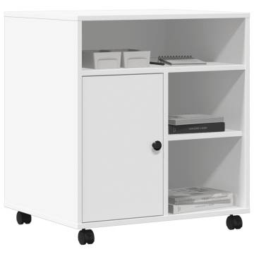 Printer Stand with Wheels - White 60x50x67 cm | HipoMarket