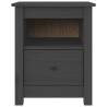 Stylish Grey Bedside Cabinet | Solid Pine Wood - 40x35x49 cm