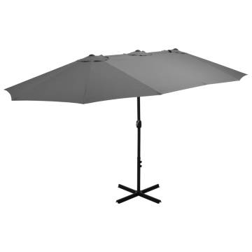 Outdoor Parasol with Aluminium Pole - 460x270 cm Anthracite