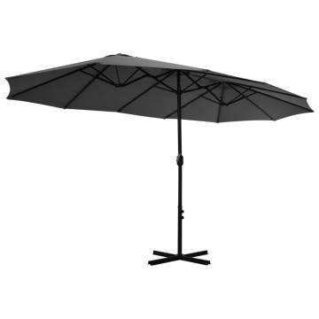 Outdoor Parasol with Aluminium Pole - 460x270 cm Anthracite