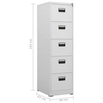 Filing Cabinet Light Grey - Modern Steel Storage Solution