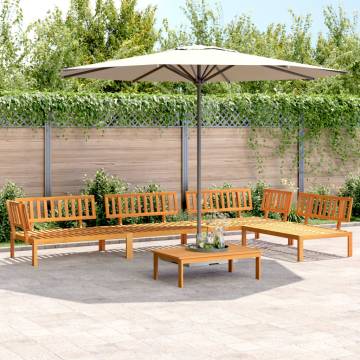 5 Piece Garden Pallet Sofa Set - Solid Acacia Wood