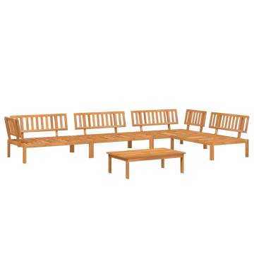 5 Piece Garden Pallet Sofa Set - Solid Acacia Wood