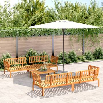 5 Piece Garden Pallet Sofa Set - Solid Wood Acacia | HipoMarket