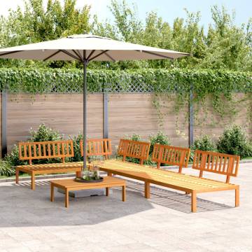 5 Piece Garden Pallet Sofa Set - Solid Wood Acacia | HiPo Market