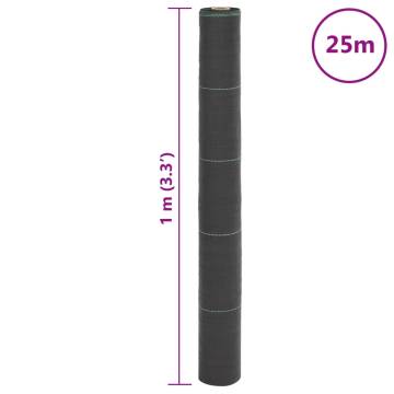 Weed Membrane Black 1x25 m PP - Effective Weed Control