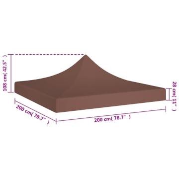 Brown Party Tent Roof 2x2 m - Durable & Weather Resistant