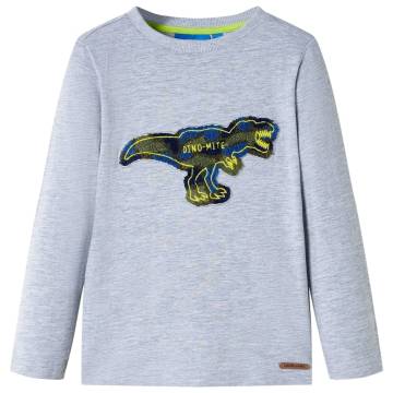 Kids' Long Sleeve T-shirt Grey Melange | Hipomarket UK