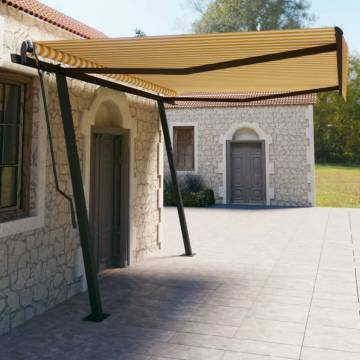 Manual Retractable Awning 4.5x3m Yellow & White | HipoMarket