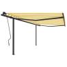 Manual Retractable Awning 4.5x3m Yellow & White | HipoMarket