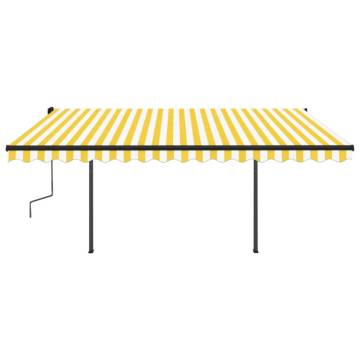 Manual Retractable Awning 4.5x3m Yellow & White | HipoMarket