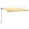 Manual Retractable Awning 4.5x3m Yellow & White | HipoMarket