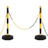 Chain Post Set with 10 m Plastic Chain Colour yellow Quantity in Package 2 