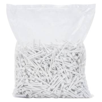 1000 White Bamboo Golf Tees - Durable & Eco-Friendly