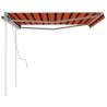 Manual Retractable Awning 4.5x3.5m - Orange & Brown