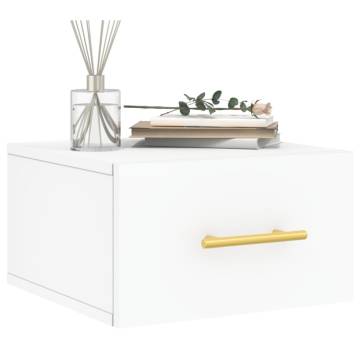 Wall-Mounted Bedside Cabinets - 2 pcs White - Stylish Storage