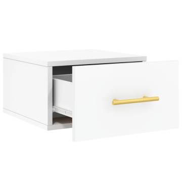 Wall-Mounted Bedside Cabinets - 2 pcs White - Stylish Storage