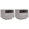 Stylish Bedside Cabinets with LED Lights - Grey Sonoma