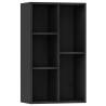 Stylish Black Book Cabinet & Sideboard - 50x25x80 cm