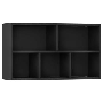 Stylish Black Book Cabinet & Sideboard - 50x25x80 cm