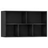 Stylish Black Book Cabinet & Sideboard - 50x25x80 cm