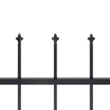 Elegant Garden Fence with Spear Top Steel - 11.9m Black