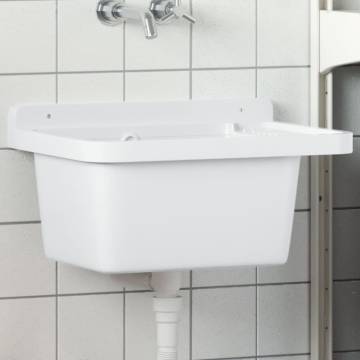 Wall-Mounted White Sink Washbasin - 50x35x24 cm Resin