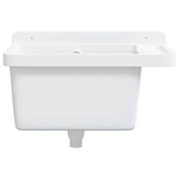 Wall-Mounted White Sink Washbasin - 50x35x24 cm Resin