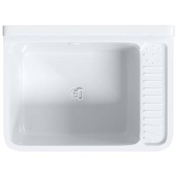 Wall-Mounted White Sink Washbasin - 50x35x24 cm Resin