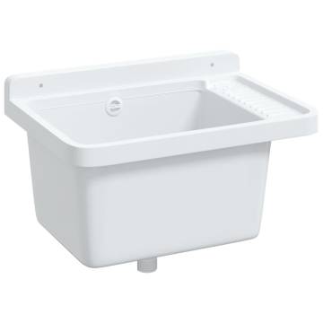 Wall-Mounted White Sink Washbasin - 50x35x24 cm Resin