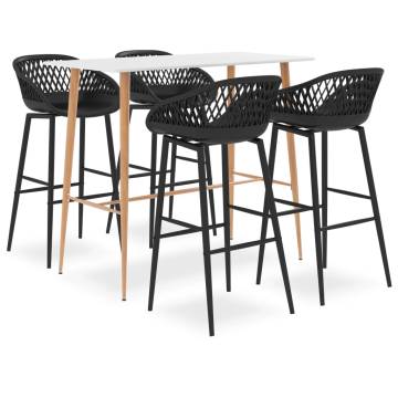 Modern 5 Piece Bar Set - White and Black for Stylish Interiors