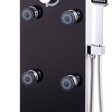 Modern Black Shower Panel Unit - 25x44.6x130 cm