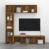 3 Piece Smoked Oak Book/TV Cabinet Set | 180x30x180 cm