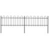 Garden Fence with Hoop Top Steel 3.4x0.8 m Black | HipoMarket