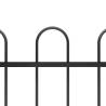 Garden Fence with Hoop Top Steel 3.4x0.8 m Black | HipoMarket