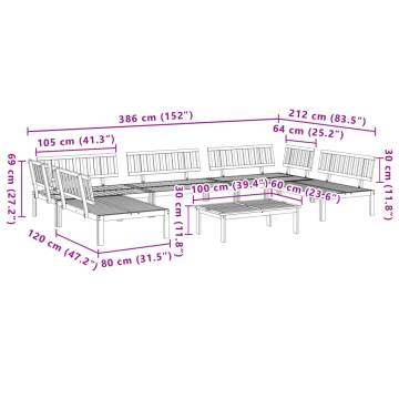 6 Piece Garden Pallet Sofa Set - Solid Wood Acacia