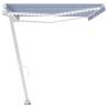 Manual Retractable Awning with LED - Blue & White 500x350 cm