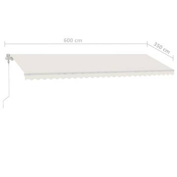 Cream Freestanding Manual Retractable Awning - 600x350 cm