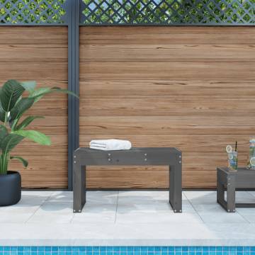 Garden Bench Grey 80x38x45 cm | Solid Wood Pine - Hipomarket