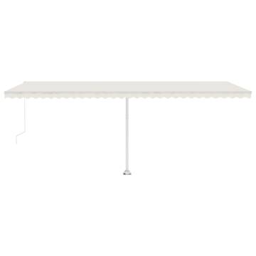 Manual Retractable Awning with LED - 600x350 cm Cream