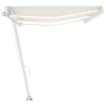 Manual Retractable Awning with LED - 600x350 cm Cream