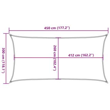 Light Grey Sun Shade Sail 4.5x3m | Outdoor Comfort