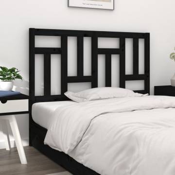 Bed Headboard Black 205.5x4x100 cm Solid Pine - Stylish Support